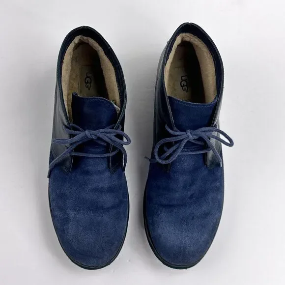 UGG Blackwell Chukka Boots Mens 9.5 Navy Blue Leather Suede  display picture 2